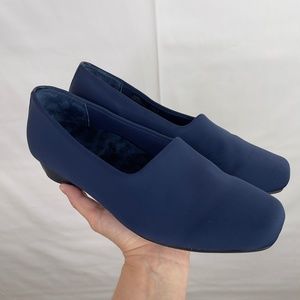 Vionic Treat Powell Wedge Navy Shoe Sz 8.5